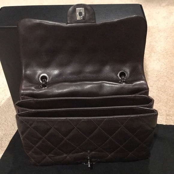 CHANEL Lambskin Quilted 3 Accordion Flap Brown - Picture 4 of 8